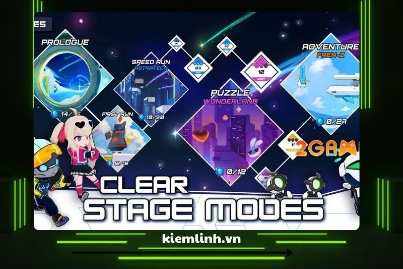 Chế độ chơi trong Neon Runners: Craft & Dash