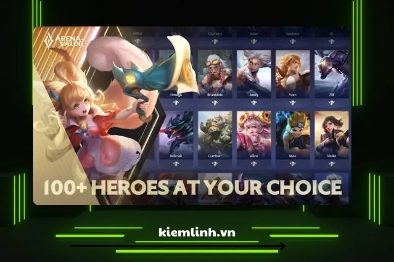 Hệ thống tướng đa dạng trong Arena of Valor